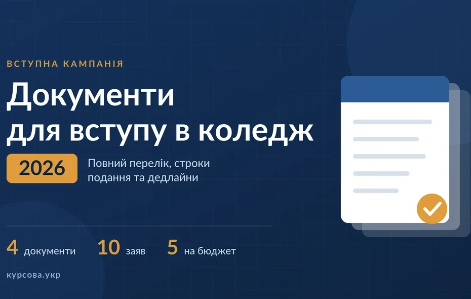 документи для вступу в коледж